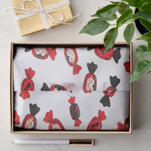 Red Dracula Snoep voor Halloween Tissuepapier (Geschenk)