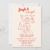 Red Draen Jingle & Mingle Christmas Santa Party Kaart (Voorkant)