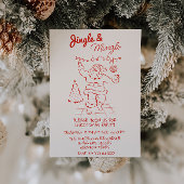 Red Draen Jingle & Mingle Christmas Santa Party Kaart