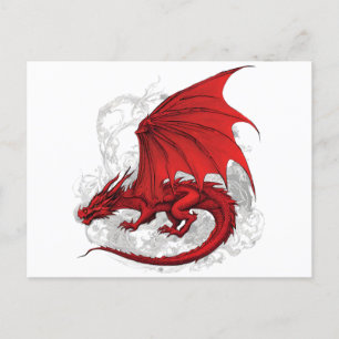 Red Dragon Abstract Briefkaart