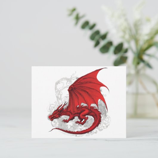 Red Dragon Abstract Briefkaart (Staand voorkant)