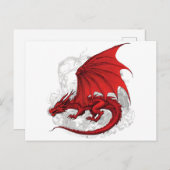 Red Dragon Abstract Briefkaart (Voorkant / Achterkant)