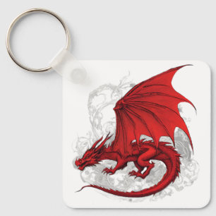 Red Dragon Abstract Sleutelhanger