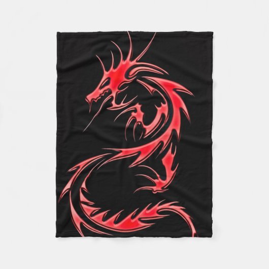 Red Dragon Airborstel Art Fleece Blanket Deken (Voorkant)