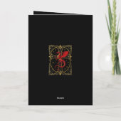 Red Dragon And Medieval Cross Kaart (Achterkant)