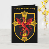 Red Dragon And Medieval Cross Kaart (Gele Bloem)