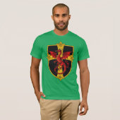 Red Dragon And Medieval Cross T-shirt (Voorkant volledig)
