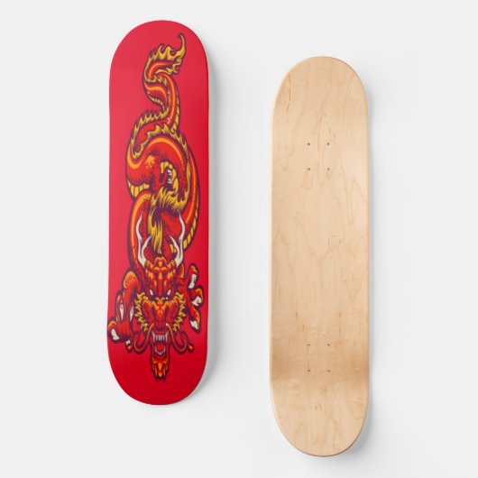 Red Dragon Art Persoonlijk Skateboard (Voorkant)
