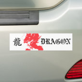 Red Dragon Asian Letter Bumpersticker (Op auto)
