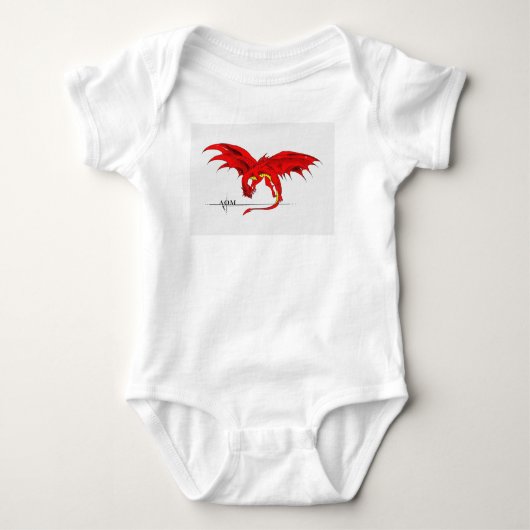 Red dragon baby body suit romper (Voorkant)