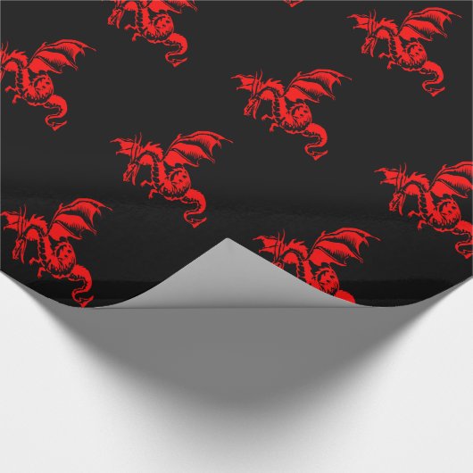 Red Dragon Cadeaupapier (Hoek)