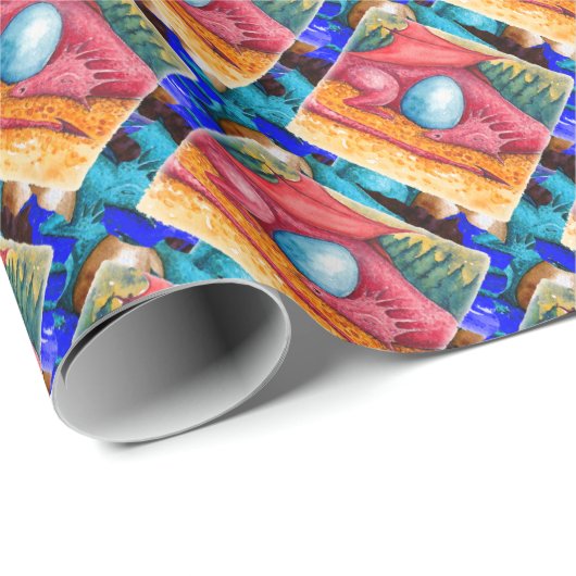 Red Dragon Cadeaupapier (Rol Hoek)