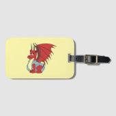 Red Dragon Cartoon Bagagelabel (Voorkant (horizontaal))