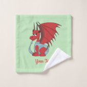 Red Dragon Cartoon Bath-handdoekset Bad Handdoek (Wasdoekje)