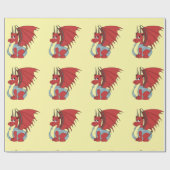 Red Dragon Cartoon Cadeaupapier (Vlak)