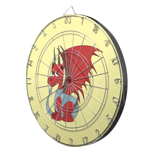 Red Dragon Cartoon Dartbord (Voorkant Rechts)