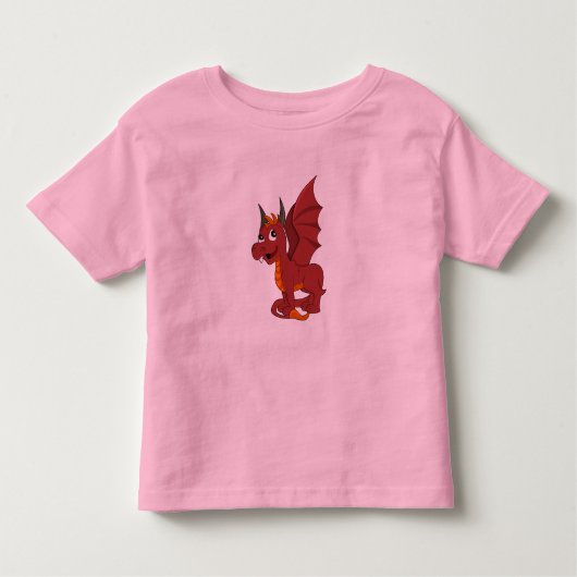 Red Dragon Cartoon Kinder Shirts (Voorkant)
