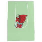 Red Dragon Cartoon Medium Cadeauzakje (Achterkant)