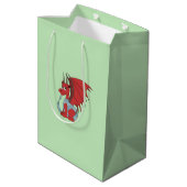 Red Dragon Cartoon Medium Cadeauzakje (Achterkant Gekanteld)