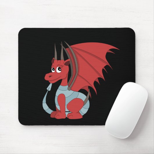 Red Dragon Cartoon Muismat (Met muis)