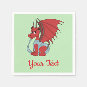Red Dragon Cartoon Napkins Servet