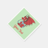 Red Dragon Cartoon Napkins Servet (Hoek)