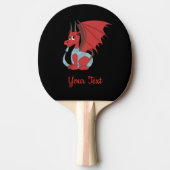 Red Dragon Cartoon Ping Pong Paddle Tafeltennisbatje (Voorkant)