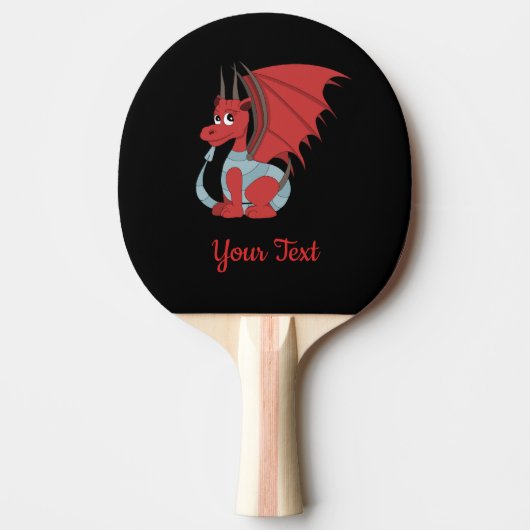 Red Dragon Cartoon Ping Pong Paddle Tafeltennisbatje (Voorkant)