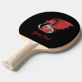 Red Dragon Cartoon Ping Pong Paddle Tafeltennisbatje (Voorkant Gekanteld)