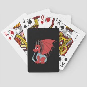 Red Dragon Cartoon Pokerkaarten