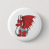 Red Dragon Cartoon Ronde Button 5,7 Cm (Voorkant)