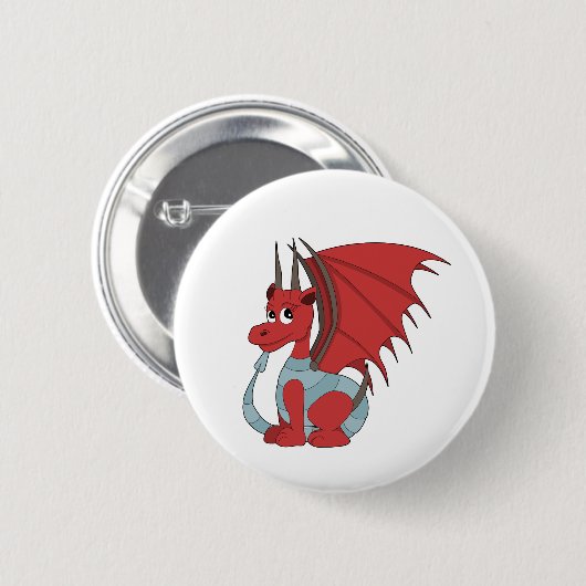 Red Dragon Cartoon Ronde Button 5,7 Cm (Voorkant /achterkant)