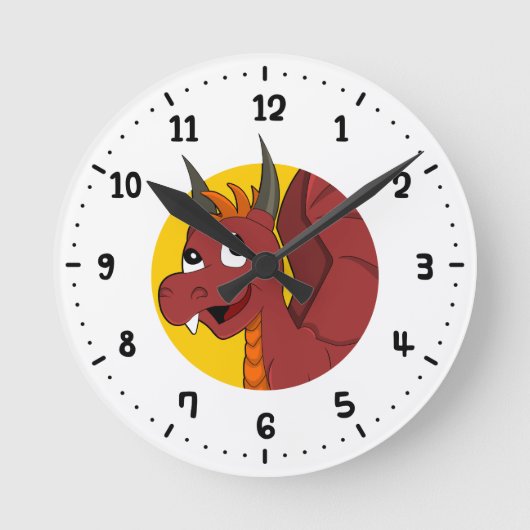 Red Dragon cartoon  Ronde Klok (Voorkant)