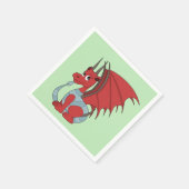 Red Dragon Cartoon Servet (Hoek)