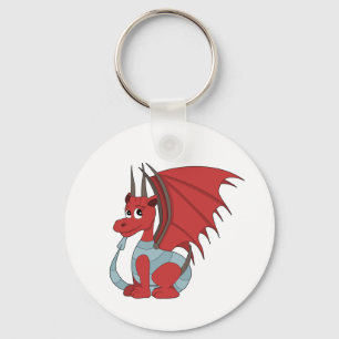 Red Dragon Cartoon Sleutelhanger
