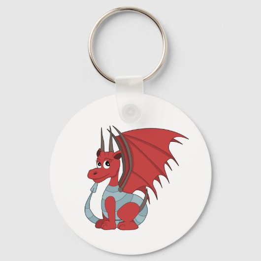 Red Dragon Cartoon Sleutelhanger (Voorkant)