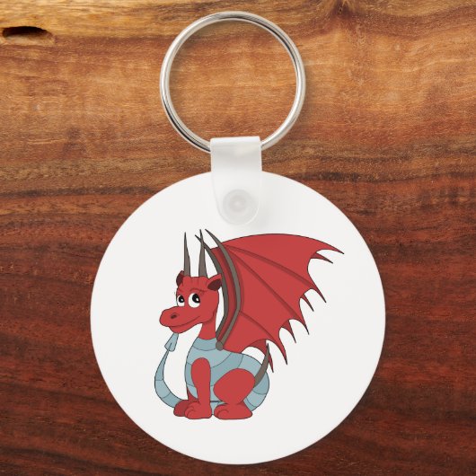 Red Dragon Cartoon Sleutelhanger (Voorkant)