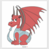 Red Dragon Cartoon Sticker (Vel)