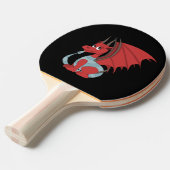 Red Dragon Cartoon Tafeltennisbatje (Voorkant Gekanteld)