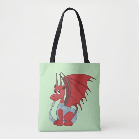 Red Dragon Cartoon Tote Bag (Voorkant)