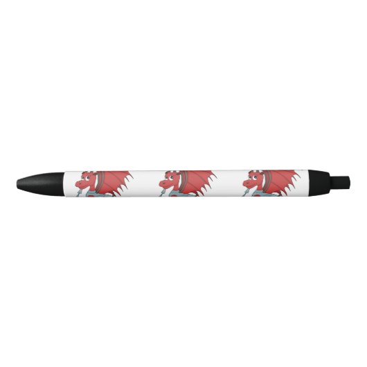 Red Dragon Cartoon Zwarte Inkt Pen (Voorkant)