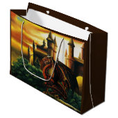 Red Dragon Castle Fantasy Groot Cadeauzakje (Voorkant Gekanteld)