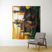 Red Dragon Castle Fantasy Wandkleed (In situ)