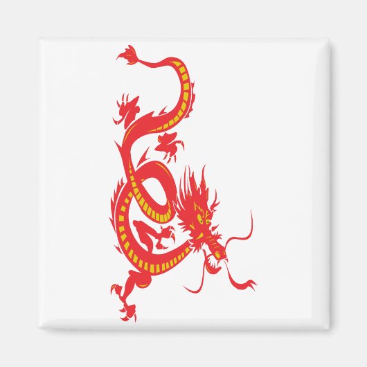 Red Dragon Chinees nieuwjaar Magneet (Voorkant)