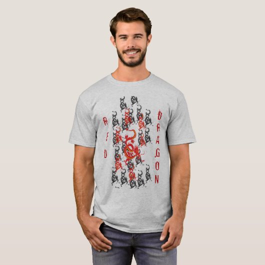 Red Dragon Chinees nieuwjaar T-shirt (Voorkant volledig)