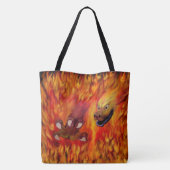 Red Dragon Claw Crossbody Bag Tote Bag (Achterkant)