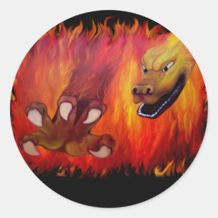 Red Dragon Claw Ronde Sticker