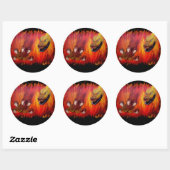 Red Dragon Claw Ronde Sticker (Vel)