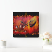 Red Dragon Claw Vierkante Klok (Huis)