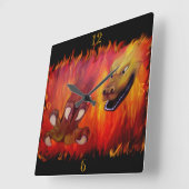 Red Dragon Claw Vierkante Klok (Hoek)